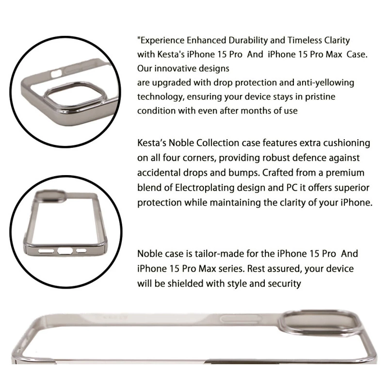 iPhone 15 Pro Noble Titanium Transparent Case