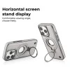 iPhone 15 Pro Leather Case with Magnetic Ring – Grey