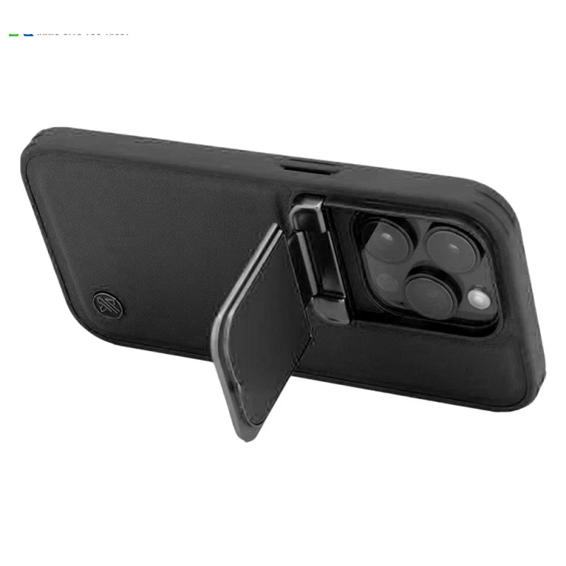 iPhone 15 Pro Black Leather Case – Camera Protection
