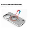 iPhone 15 Pro Leather Case with Magnetic Ring – Grey