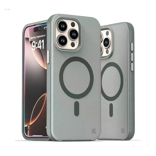 iPhone 15 Pro MagArmour Grey Hybrid Case – Grip & Gloss