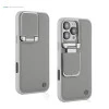 iPhone 15 Pro Leather Case – Grey Titanium with Camera Protection