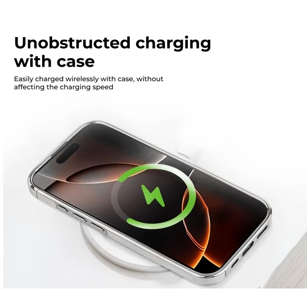 iPhone 15 Pro Leather Case with Magnetic Ring – Grey