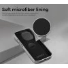 iPhone 15 Pro Leather Case with Magnetic Ring – Grey