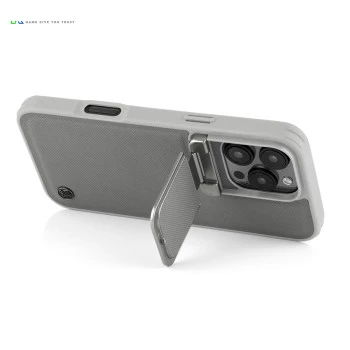 iPhone 15 Pro Max Cover - Elegant Grey Titanium Leather Case