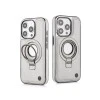 iPhone 15 Pro Max Leather Case with Magnetic Ring Holder – Elite Grey