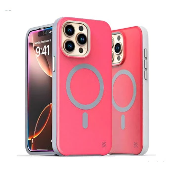 iPhone 15 Pro Max MagArmour Pink Hybrid Case – Grip & Gloss Finish