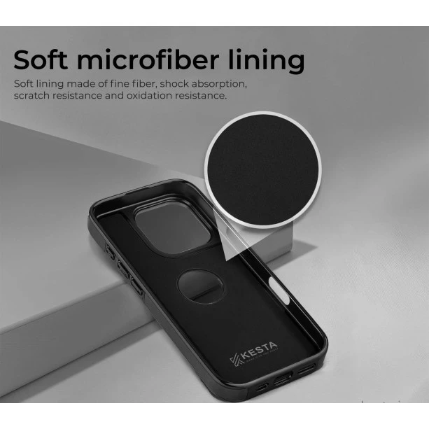 iPhone 16 Black Leather Case with Magnetic Ring Holder