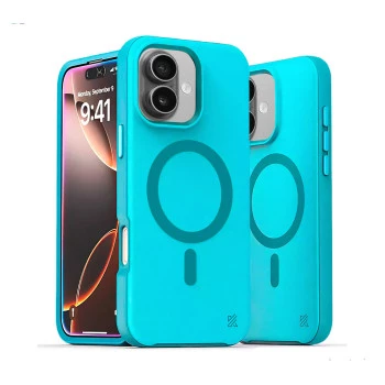 iPhone 16 Plus MagArmour Blue Hybrid Case – Grip & Gloss Finish