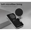iPhone 16 Pro Grey Leather Magnetic Ring Holder Case