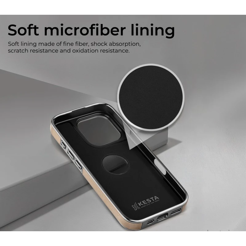 iPhone 16 Pro Leather Magnetic Ring Case – Desert Finish