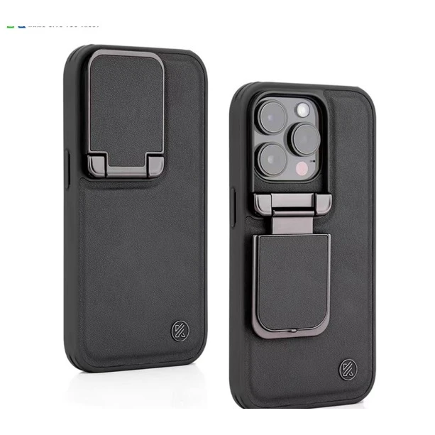 iPhone 16 Pro Black Leather Case – Elegant Slim Protective Back Cover