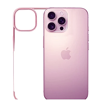 iPhone 16 Pro Max Transparent Pink Case – Noble Design Shockproof Back Cover