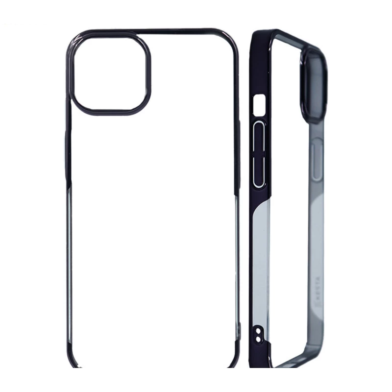 iPhone 16 Pro Max Black Transparent Case with Camera Protection