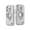 iPhone 16 Pro Max Leather Case with Magnetic Ring Holder – Elite Grey
