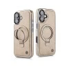 iPhone 17 Leather Magnetic Ring Holder Case – Classy Desert Elite