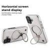 iPhone 17 Elite Grey Leather Case with Magnetic Ring Holder