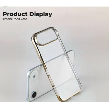 iPhone 17 Air Transparent Gold Case – Slim Shockproof Cover