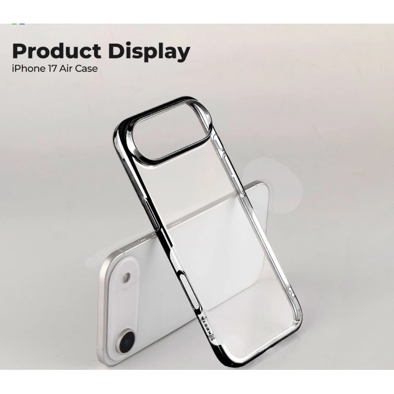 iPhone 17 Air Transparent Black Case – Slim & Shockproof