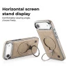 iPhone 17 Air Desert Leather Case with Ring Holder – Slim Protective Cover