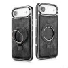 iPhone 17 Air Black Leather MagSafe Case – Slim Shockproof Cover