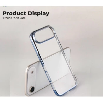 iPhone 17 Transparent Air Cover – Slim Blue Shockproof Case