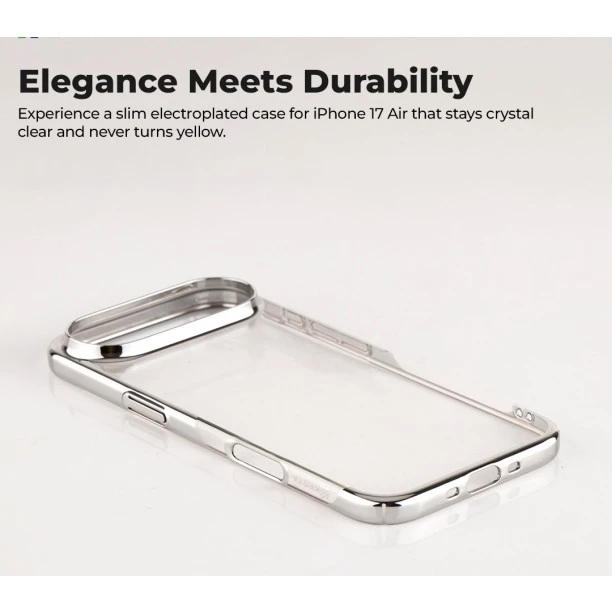 iPhone 17 Transparent Silver Air Cover – Slim & Shockproof