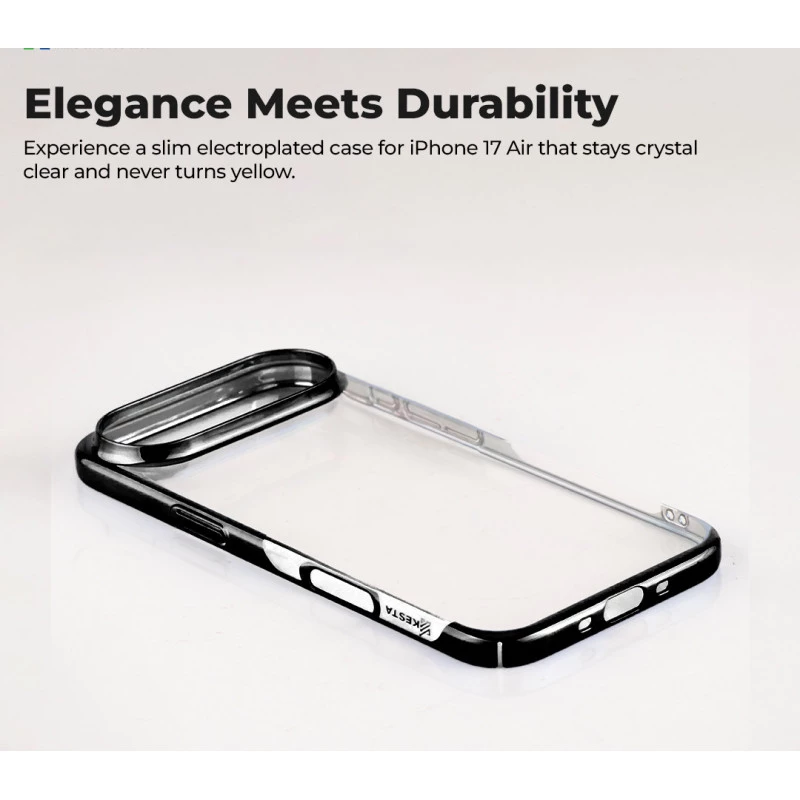 iPhone 17 Air Transparent Black Case – Slim & Shockproof