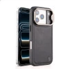 iPhone 17 Pro Black Leather Case – Eco-Friendly Shockproof Back Cover