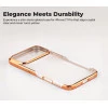 iPhone 17 Pro Orange Transparent MagSafe Case with Metallic Border