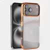 iPhone 17 Pro Orange Transparent MagSafe Case with Metallic Border