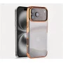 iPhone 17 Pro Orange Transparent MagSafe Case with Metallic Border