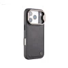 iPhone 17 Pro Black Leather Case – Eco-Friendly Shockproof Back Cover