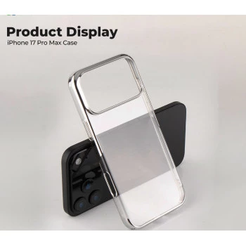 iPhone 17 Pro Transparent Silver Cover | Slim Shockproof Anti-Yellowing Case