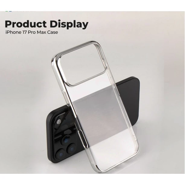 iPhone 17 Pro Transparent Silver Cover | Slim Shockproof Anti-Yellowing Case