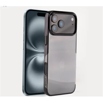 iPhone 17 Pro Transparent Black Shockproof Case – Slim Anti-Yellowing Cover