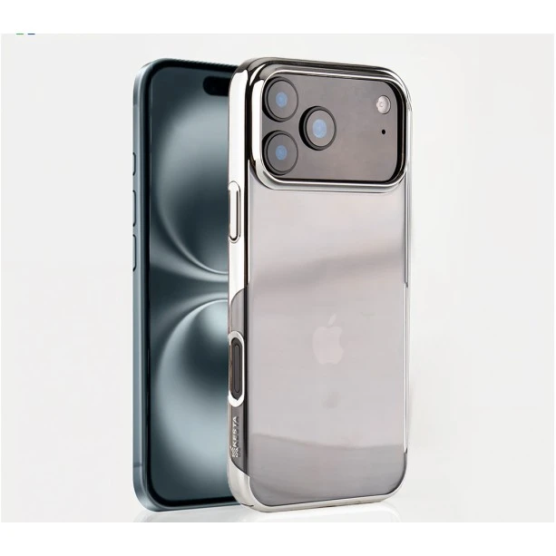 iPhone 17 Pro Transparent Silver Cover | Slim Shockproof Anti-Yellowing Case