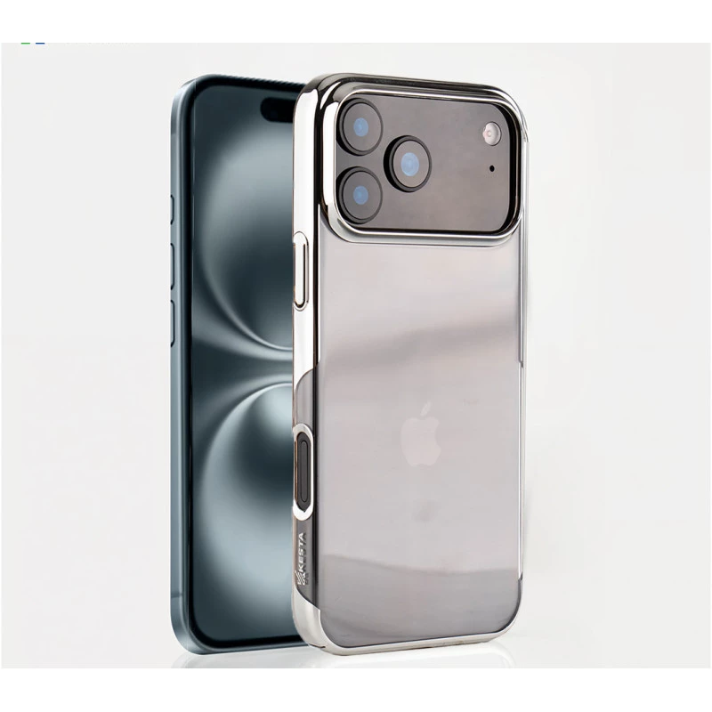 iPhone 17 Pro Transparent Silver Cover | Slim Shockproof Anti-Yellowing Case