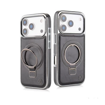 iPhone 17 Pro Classy Elite Black Leather MagSafe Case