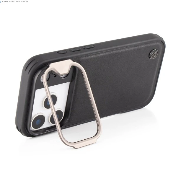 iPhone 17 Pro Max Black Leather Case – Elegant Eco-Friendly Shockproof Cover