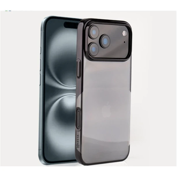 iPhone 17 Pro Max Transparent Black Shockproof Case | Slim Anti-Yellowing Cover