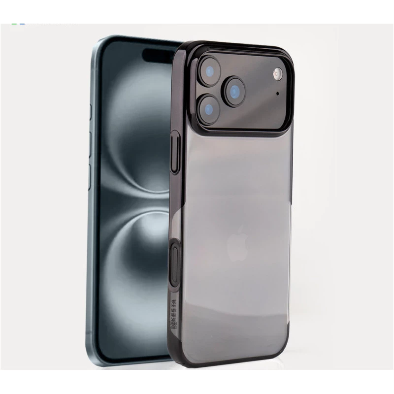 iPhone 17 Pro Max Transparent Black Shockproof Case | Slim Anti-Yellowing Cover