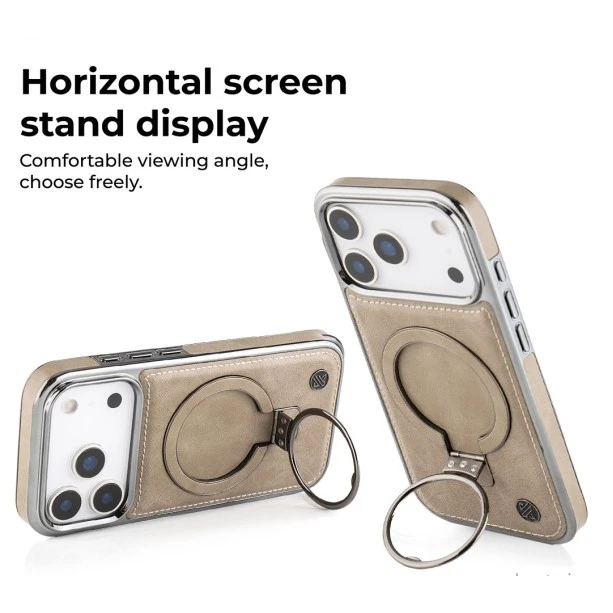 iPhone 17 Pro Max Leather Case – Classy Elite Desert | Slim MagSafe Protective Cover
