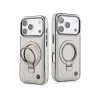 iPhone 17 Pro Max Premium Leather Case with Ring Holder – Classy Elite Grey Cover