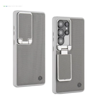 Samsung Galaxy S24 Ultra Grey Titanium Leather Case – Elegant Protective Back Cover
