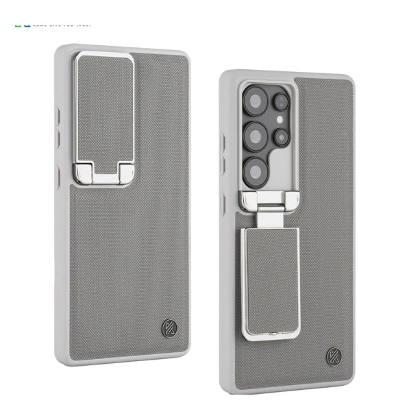 Samsung Galaxy S24 Ultra Grey Titanium Leather Case – Elegant Protective Back Cover