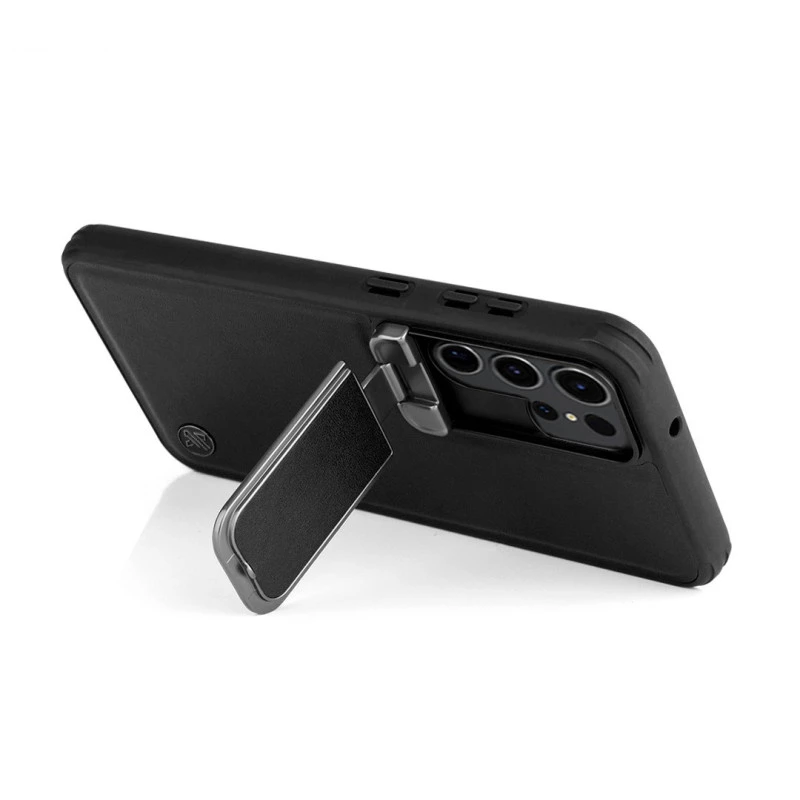 Samsung Galaxy S24 Ultra Black Titanium Leather Case – Elegant Protective Back Cover