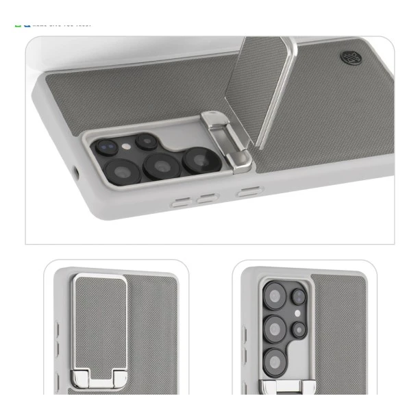 Samsung Galaxy S24 Ultra Grey Titanium Leather Case – Elegant Protective Back Cover