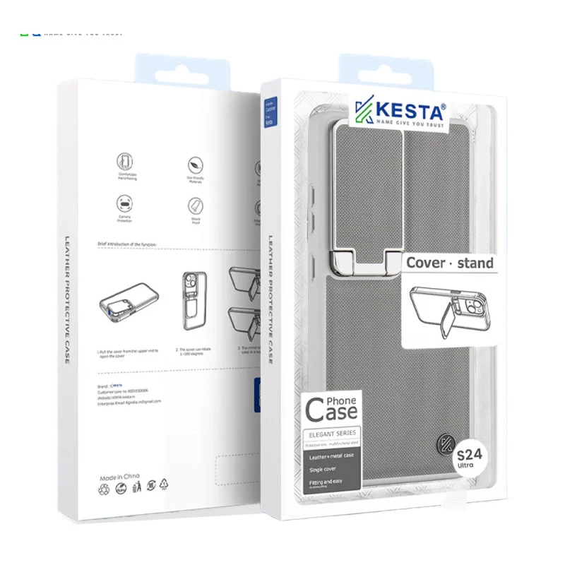 Samsung S25 Ultra Grey Titanium Leather Case