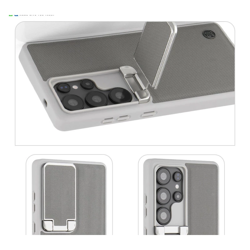 Samsung S25 Ultra Grey Titanium Leather Case